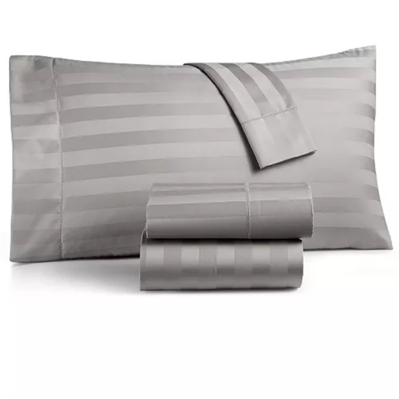 Charter Club Damask 1.5 Stripe 550 Thread Count 100% Cotton 4-Pc. Sheet Set,King - Picture 4 of 7